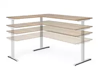 Een DKC zit-sta L-bureautafel 180x90 cm en aanbouw 80x60 cm HI 65-130 cm koop je bij De Kantoorcentrale BV