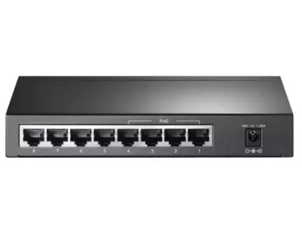 Een TP-Link SG1008P 8-poorts switch (4 x PoE) koop je bij De Kantoorcentrale BV