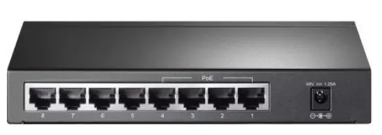 Een TP-Link SG1008P 8-poorts switch (4 x PoE) koop je bij De Kantoorcentrale BV